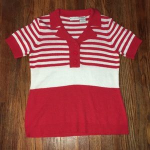 Vintage Sweaters - Vintage White Stag Red Polo Sweater Vintage Sweaters - Vintage White Stag Red Polo Sweater